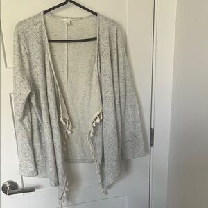 Women's Gray Open-Front Sweater